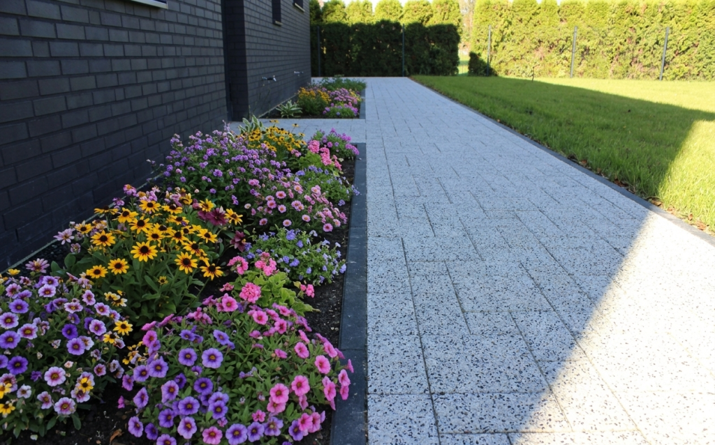 scandinavian mosaic 6 modern white marble + kerbstone 8 black