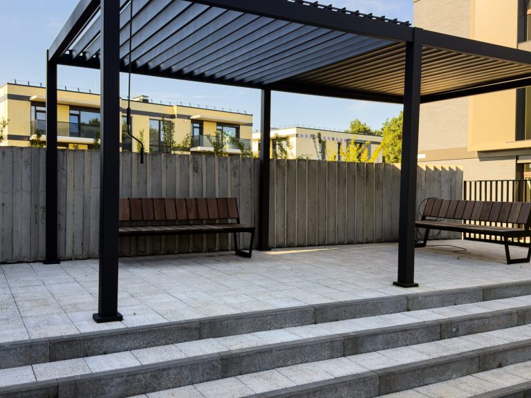 Dekor urban modern black pearl and Dekor urban modern white marble + Polo white marble and kerbstone 8 grey